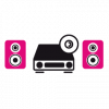 CD player and 2 speakers Illustration